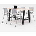 Midtown Bistro Dining Table with Four Light Gray Kool Barstools