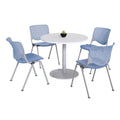 Pedestal Table with Four Periwinkle Kool Series Chairs