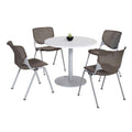 Pedestal Table with Four Brownstone Kool Series Chairs