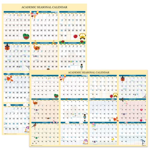 Recycled Academic Seasonal Laminated Wall Calendar