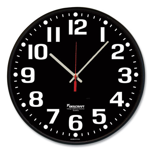 6645016986561 SKILCRAFT High Contrast Quartz Wall Clock