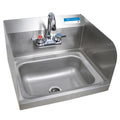 Stainless Steel Hand Sink with Side Splashes and Faucet