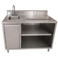 Stainless Steel Beverage Table with Left Sink