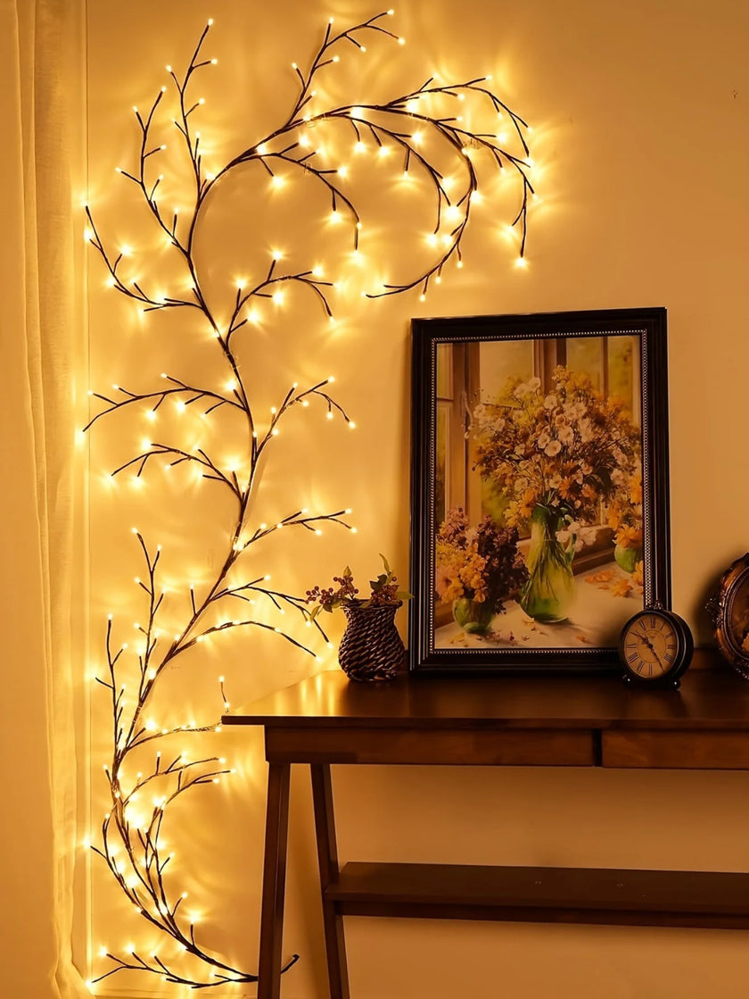 USB Flexible Willow Vine Light Home Wedding Decorations DIY Rattan Tree Luminous Branch Light Wall Fireplace Party Bedroom