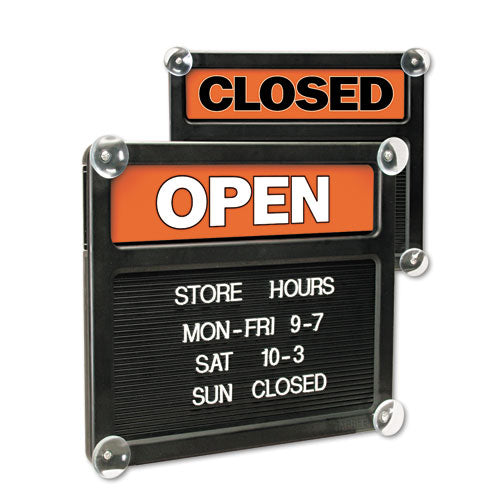 Double-Sided Open/Closed Sign w/Plastic Push Characters
