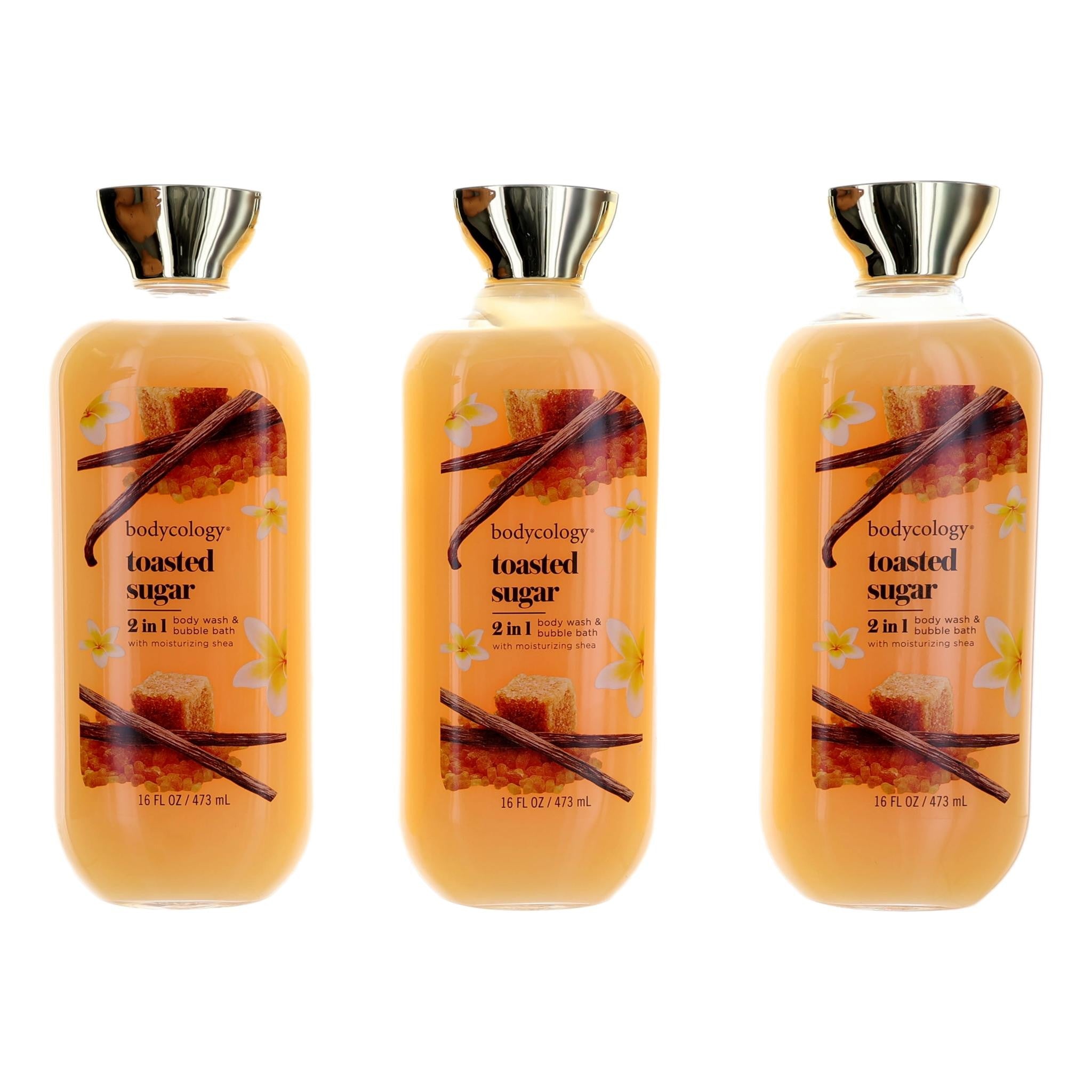 Bodycology Toasted Sugar By Bodycology, 3 Pack 2 In 1 & Bubble Bath Women Body Wash for Women – 16oz